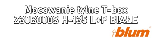 Zadná montáž na T-box Z30B000S H-135 L+R BIELA