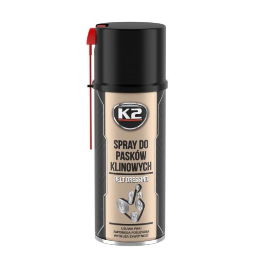 K2 SPREJ NA KLINOVÉ REMENE 400 ML W126 ODPORÚČAM