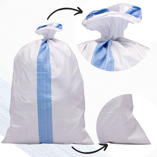 PP VRECIA 25KG NA SUŤ ZRNNÉ UHLIE 50X80CM SILNÝ MODRÝ PRUH