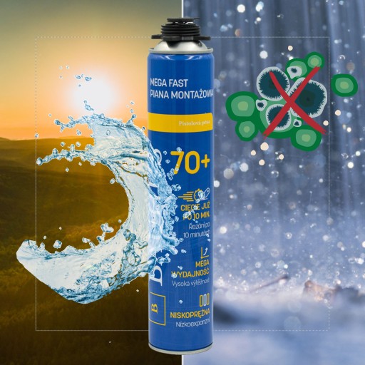 Rýchla montážna pena, nízkotlaková pištoľ, 70+ 875 ml