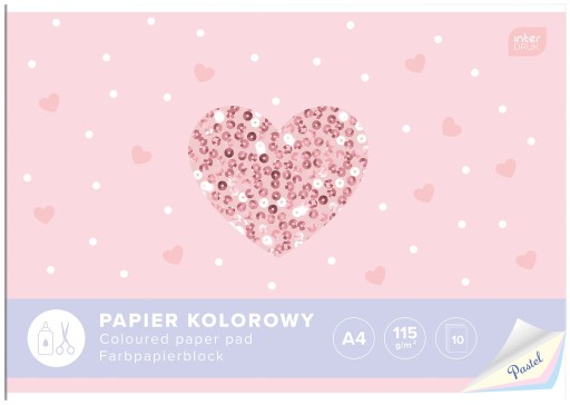 BLOK FAREBNÝ PAPIER A4/10K 115G PASTELOVÁ TLAČ