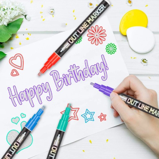 MAGIC MARKERS Glitrové fixy FAREBNÉ METALICKÉ DVOJRADOVÉ 8 ks