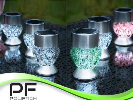 solárne svietidlo 1LED RGB/1LED biela záhradná dekorácia milticolor crystal P-710