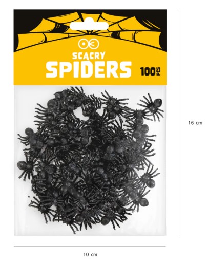 Halloweenske konfety Spiders black 100ks dekoračné plastové chrobáčiky