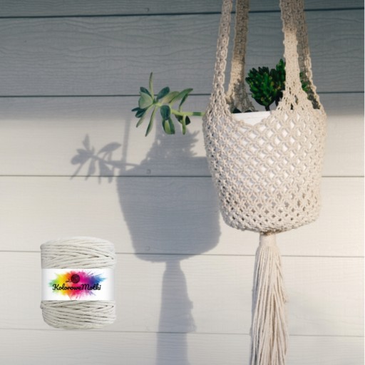 Prírodná bavlnená šnúra Macrame 100m 5mm