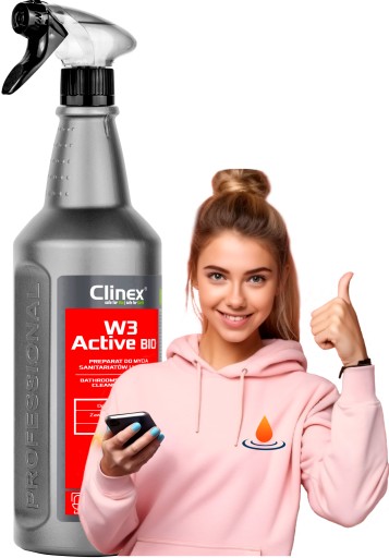 CLINEX W3 ACTIVE BIO, Čistiaci prostriedok do kúpeľne 1L