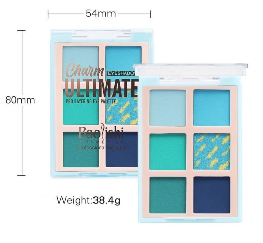 MAKEUP EYESHADOW PALETTE 6-farebná sada 3 ks