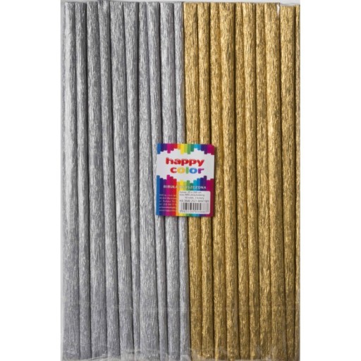 Zvlnený hodvábny papier Happy Color Odtiene sivej a striebornej,