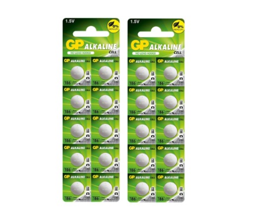20x GP alkalická batéria do hodiniek AG12 LR43 1,5V