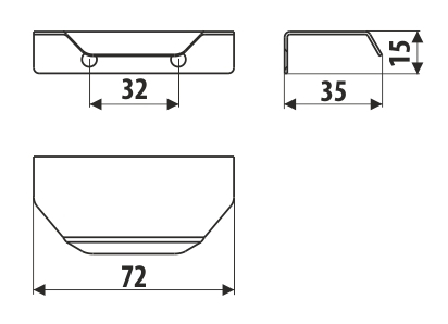 Nábytková úchytka GAMET US35, biely lesk, 32mm