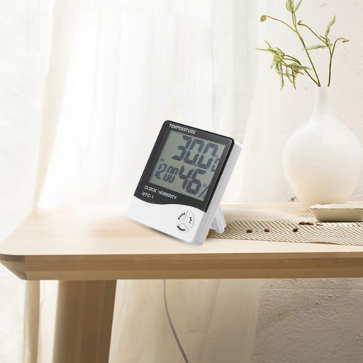 METEOROLOGICKÁ STANICA POČASIE TEPLOMER HYGROMETER SNÍMAČ VLHKOSTI LCD ALARM