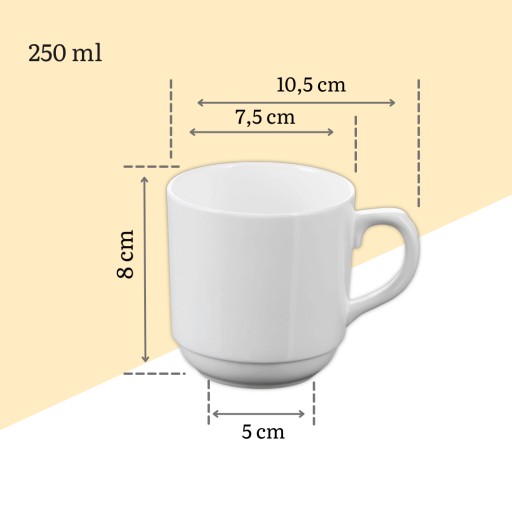 Malý hrnček 250 ml na kávu a čaj Wilmax biely porcelán