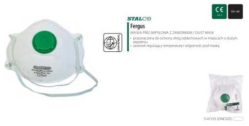 PROTIPRACHOVÁ MASKA STALCO S VENTILOM FFP1 FERGUS