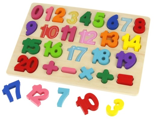 Drevené puzzle číselníky Triedič čísel Puzzle hračka pre deti