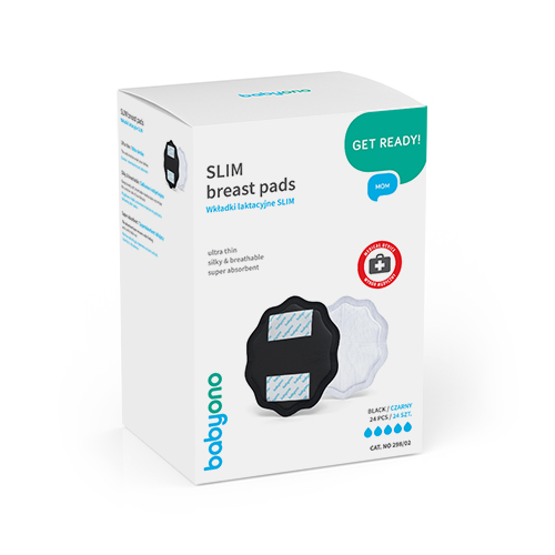 BABYONO Natural Nursing Slim podložky na dojčenie čierne 24 ks