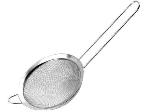 VEĽKÝ KUCHYNSKÝ SITOK Strieborný oceľový s rúčkou Cedník - priemer 20 cm