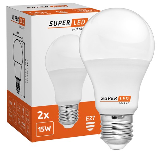 Sada 2x E27 LED žiarovka 15W 1425lm SuperLED 2 bal