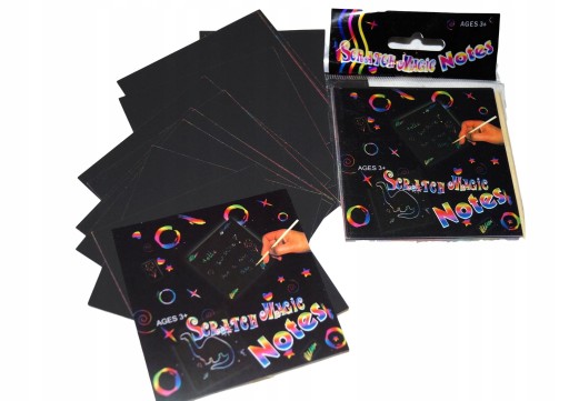 MAGIC NOTEBOOK, Scratch-Off Notebook, 24 ks. ČIERNA + HYPO ŠTÝL