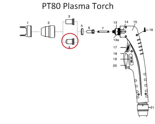 PLAZMOVÁ DÝZA PT-80 MAGNUM CUT 70 PT80 1,3 mm