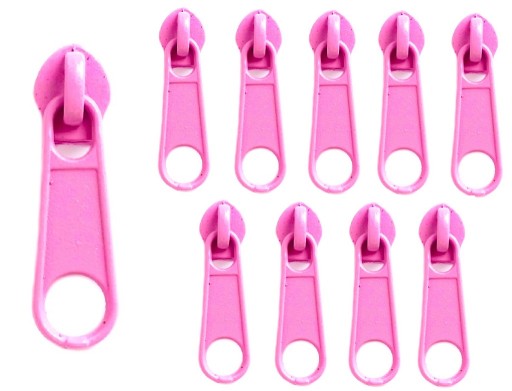 Kovový posúvač pre 5 mm špirálovú pásku PINK 10 ks.