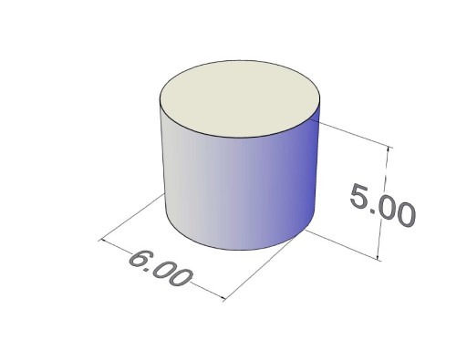 Cylindrický neodymový magnet MW 6x5 N38, sada 10 kusov