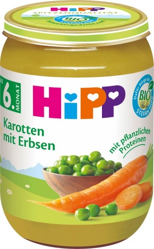 Hipp Bio Obiadek Hrášok mrkva 6m 190g