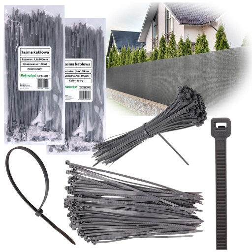 KABELOVÉ SPOJKY CLAMP TIES sťahovacie pásky na káble 3,6x100mm šedá 200 ks