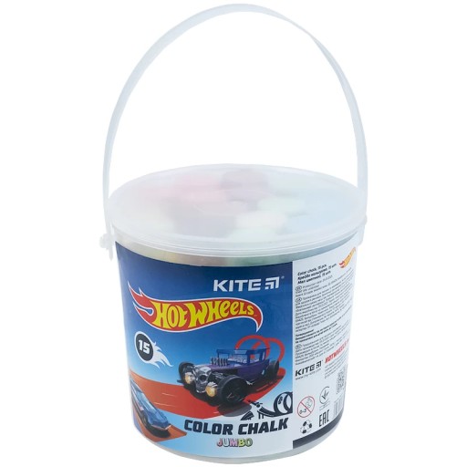 Farebná chodníková krieda na školskú tabuľu, 15 kusov, Kite Hot Wheels
