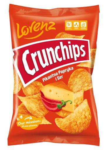 Crunchips Pikantné paprikové a syrové lupienky 140g