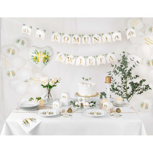 Banner girlanda Prvé sväté prijímanie Eukalyptus, banner na sväté prijímanie, sväté prijímanie - 240 cm