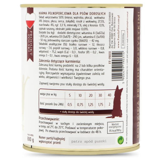 Vlhké krmivo pre psov 800 g Krmivo pre psov Alergici PRÍRODNÉ KRAJIČIE MÄSO Psy