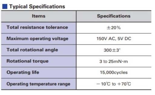 ALPS RK163 STEREO LOGO 100KAX2 POTENCIOMETER