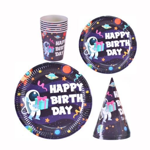 Narodeninové TANIERE planeta happy birthday 6 ks