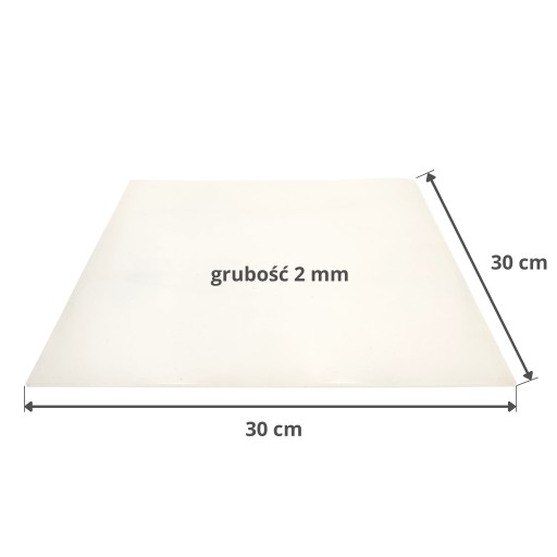 Silikónová podložka z gumy VMQ MVQ, hrúbka 2mm, formát 30x30cm