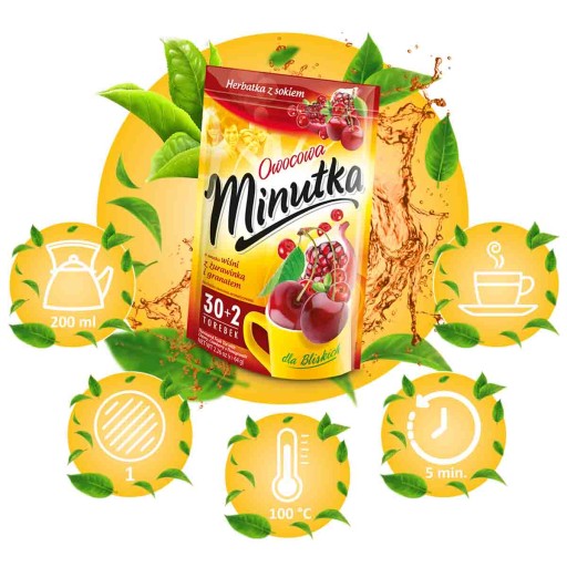 Express Ovocný čaj so šťavou Čerešňa Brusnica Granátové jablko 32 T. Minutka