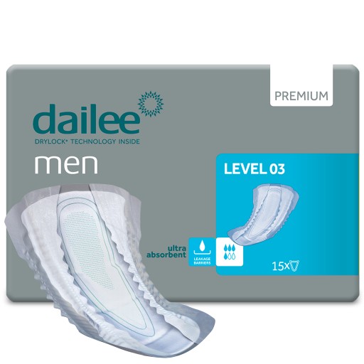 Absorpčné urologické anatomické pánske vložky Dailee Men Level 03 15 ks.