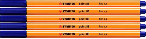 Popisovač STABILO POINT 88 rad 0,4 NÁMORNÍCKA MODRÁ x 5 KS