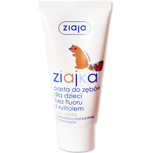 Ziajka, detská zubná pasta bez fluoridu s xylitolom, od 1 zuba, 50 ml