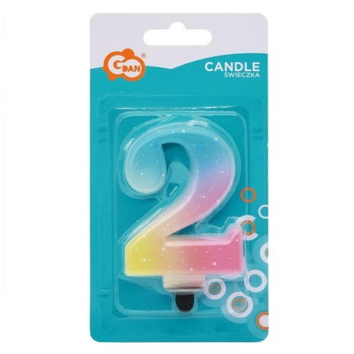 Číslo sviečky Číslo na tortu Ombre Číslo 2