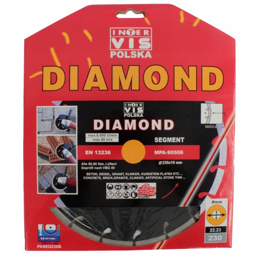 DIAMANTOVÝ DISK BETÓNOVÁ SEGMENTOVÁ KOCKA 230 mm /02