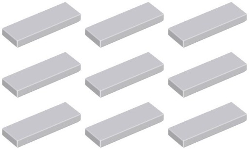 LEGO TILE 63864 TILE 1x3 svetlosivá NOVINKA (6g) 9 ks