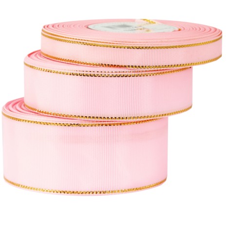 Pevná grogrénová stuha s pruhmi ZLATÉ PRÚŽKY 38mm/18mb 12 farieb na výber