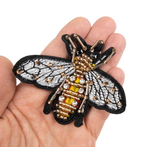 PATCH Bee Insect so zirkónmi, vyšívané
