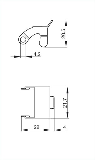 STASI 2 svorka / spona pre 2+PE konektory Hirschmann 732 044-000