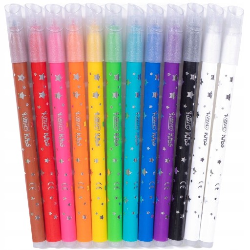 Fixky, fixky, perá, 10+2 farieb, fixky, Kids Magic BIC