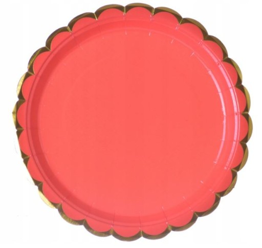 Červeno-zlaté narodeninové papierové taniere, 18 cm