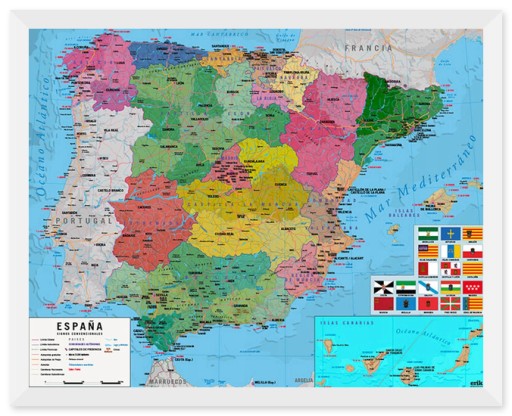 Nástenný plagát Španielska verzia Mapa Španielska 50x40