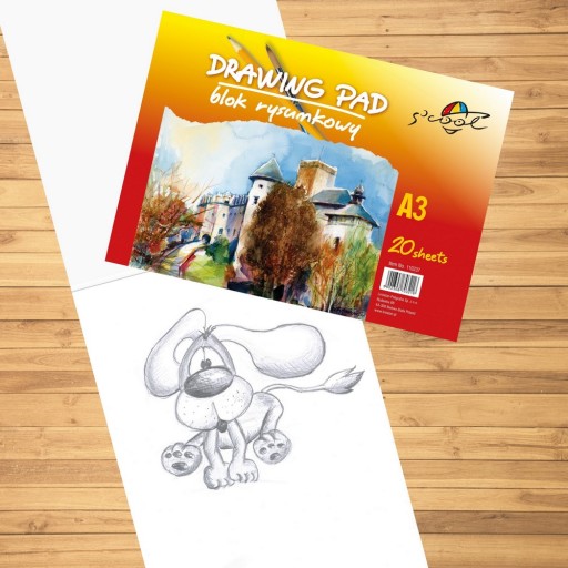 VEĽKÁ podložka na kreslenie A3 S'COOL WHITE 20 listov