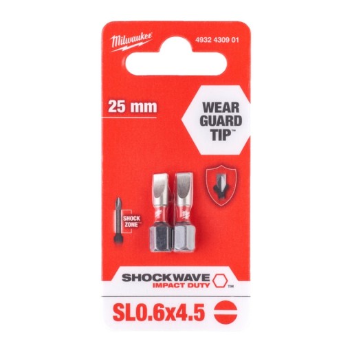 Skrutkovač s plochým bitom Milwaukee 2ks Impact SL0,6x4,5
