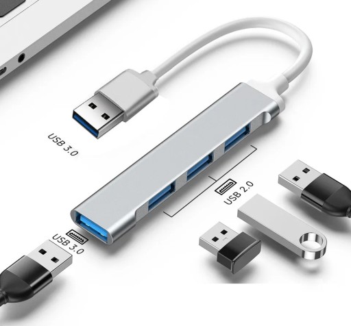 HUB ADAPTÉR USB A 3.0 PORTOVÝ ROZDEĽOVAČ 4v1